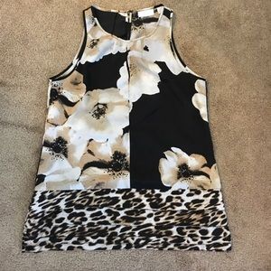 Black and cream floral top
